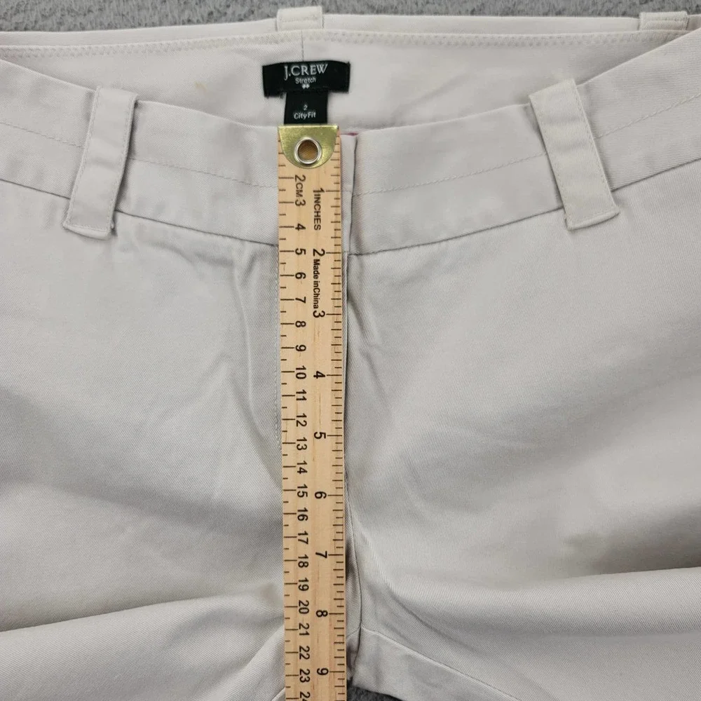 J.Crew Pants Womens 2 Tan Stretch‎ City Fit Capri Mid Rise Straight